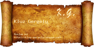 Kluz Gergely névjegykártya