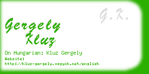 gergely kluz business card